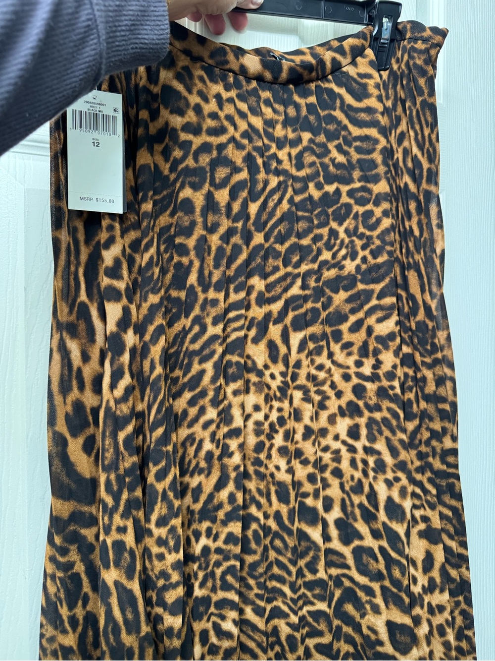 NWT- Lauren Ralph Leopard Print Pleated Midi Skirt- Size 12 - Picture 3 of 5